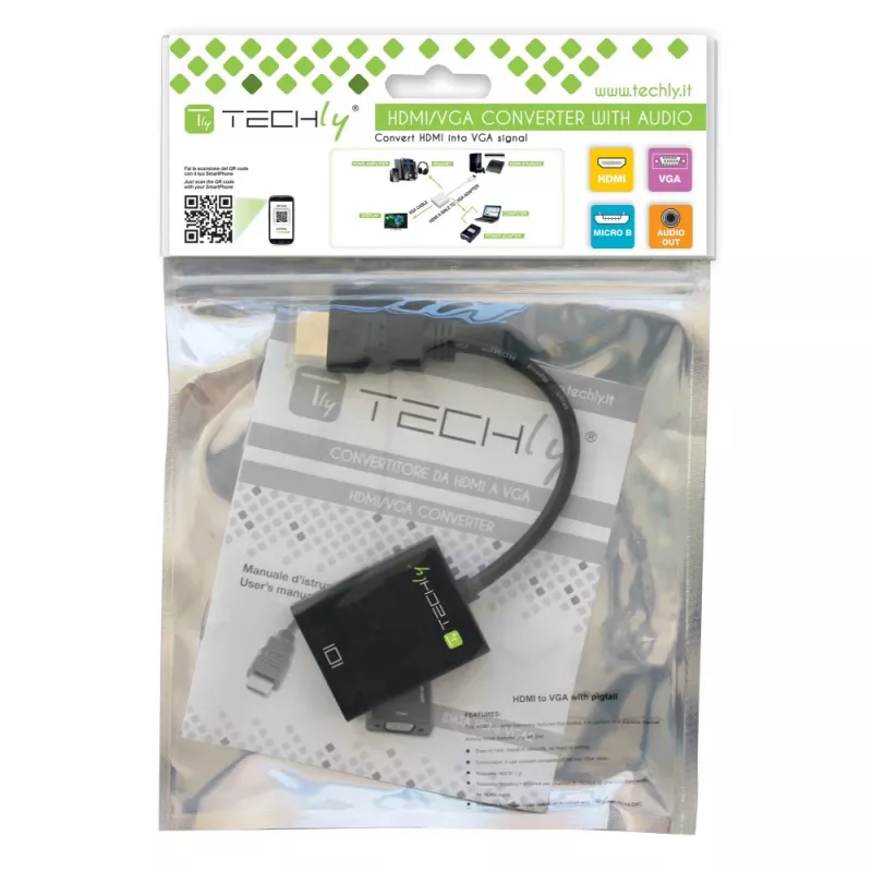 Techly HDMI į VGA adapteris su mikro USB ir garsu IDATA HDMI-VGA2AU