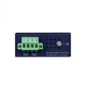 Nevaldomas Gigabit Ethernet jungiklis PLANET IGS-510TF — 4 x 10/100/1000 Mbps, 10 Gbit/s perjungimas, 9–48 V DC, montuojamas ant sienos