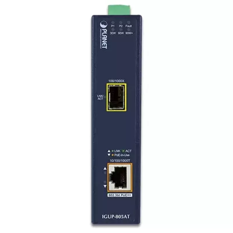 Pramoninis Gigabitinis Medijos Keitiklis PLANET IGUP-805AT su PoE++