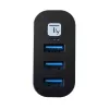 Techly IUSB3-HUB3-ROTB USB 3.2 Gen 1 trijų prievadų šakotuvas, juodas