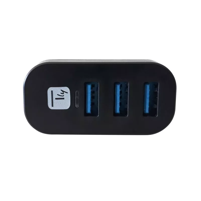 Techly IUSB3-HUB3-ROTB USB 3.2 Gen 1 trijų prievadų šakotuvas, juodas
