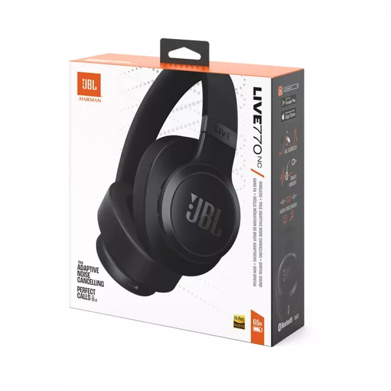 JBL Live 770NC belaidės ausinės ant galvos, skambučiai/muzika, Bluetooth, juodos