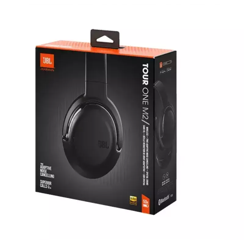 JBL TOUR ONE M2 belaidės ausinės, ausinės ant galvos, juodos, USB Type-C, Bluetooth