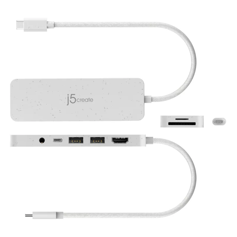 j5create JCD373EW – USB-C® kelių prievadų stotelė su Power Delivery