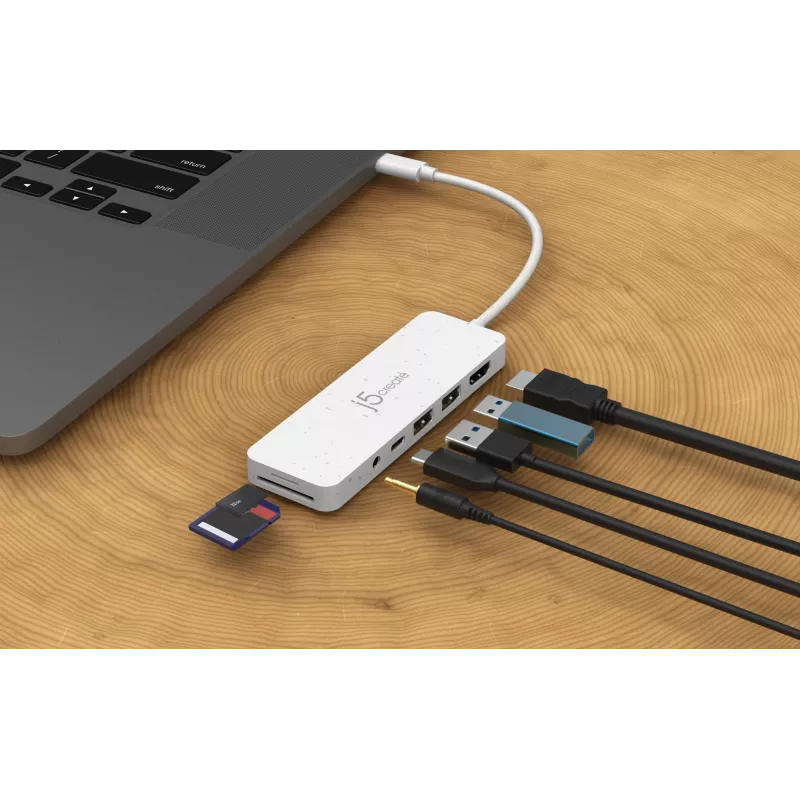 j5create JCD373EW – USB-C® kelių prievadų stotelė su Power Delivery