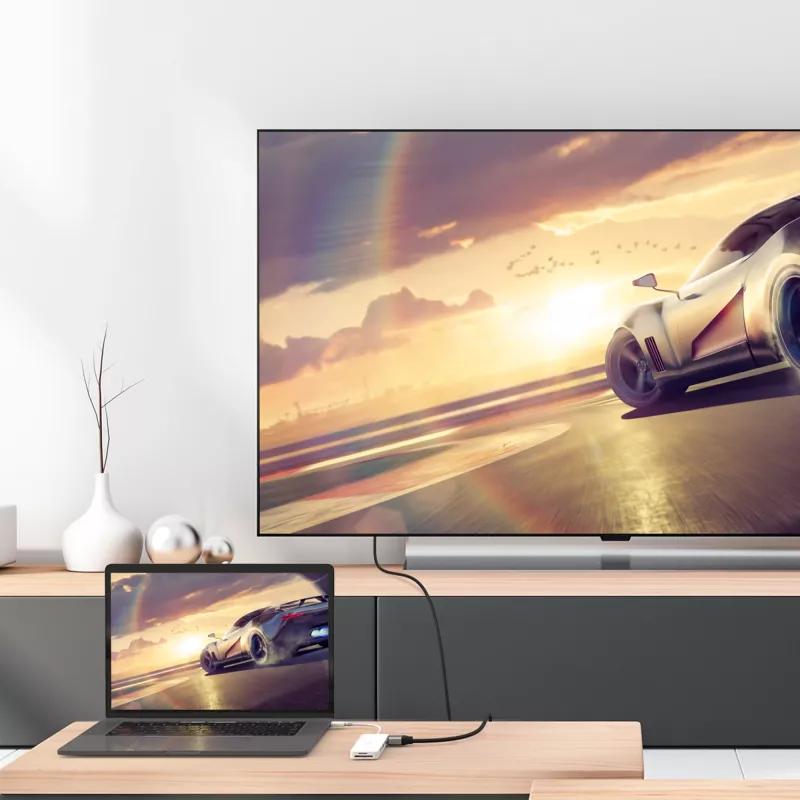 USB-C kelių prievadų adapteris j5create JCD373-N 60W Power Delivery 4K