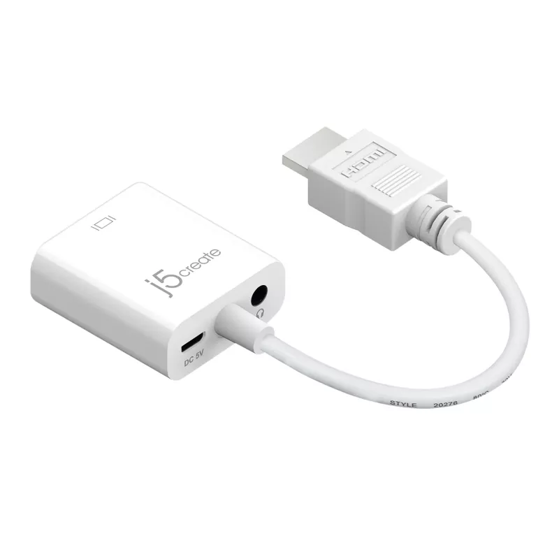 j5create JDA213 HDMI į VGA adapteris baltas 0,1 m 1920x1080P