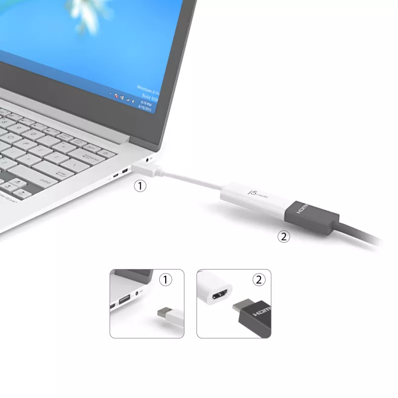 j5create JUA254 USB 3.0 HDMI adapteris keliems monitoriams