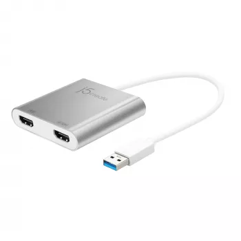 j5create JUA365 USB™ 3.0 į Dual HDMI kelių monitorių adapteris, sidabrinis