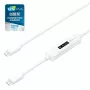 j5create JUCP14 USB-C™ 2.0 į USB-C™ laidas su OLED dinaminiu galios matuokliu, baltas, 1,2 m