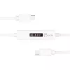 j5create JUCP14 USB-C™ 2.0 į USB-C™ laidas su OLED dinaminiu galios matuokliu, baltas, 1,2 m