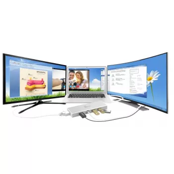 j5create JUD380 USB™ 3.0 Mini Dock, 1x HDMI, 3x USB, sidabrinė