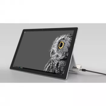 Kensington rakinamas kabelio užraktas, skirtas Surface Pro ir Surface Go, 1,8 m, Kensington, raktas, anglinis plienas, juoda, sidabrinė