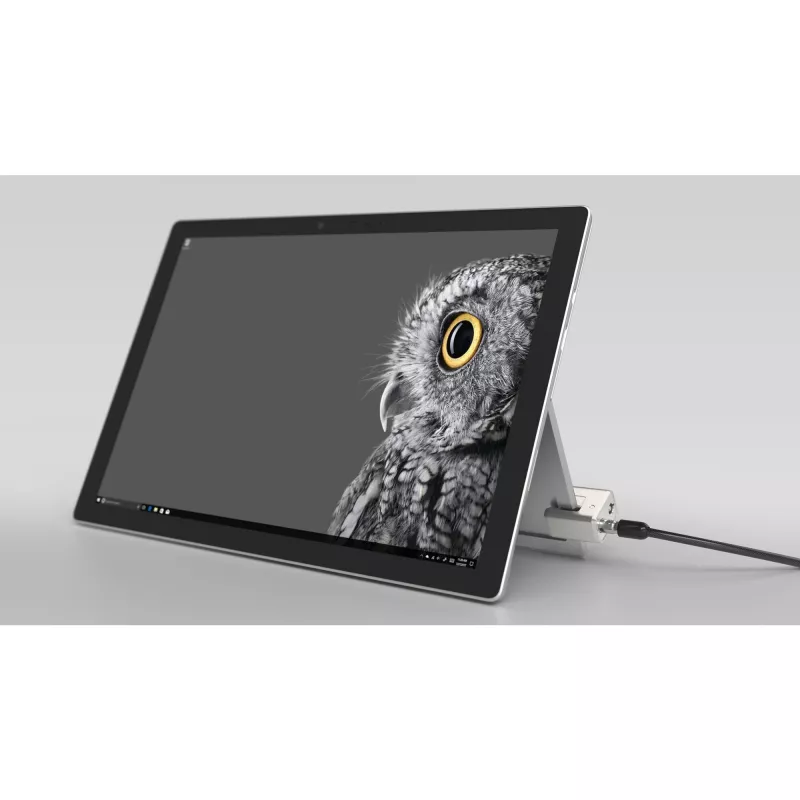 Kensington rakinamas kabelio užraktas, skirtas Surface Pro ir Surface Go, 1,8 m, Kensington, raktas, anglinis plienas, juoda, sidabrinė
