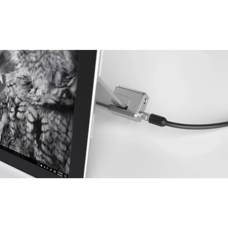 Kensington rakinamas kabelio užraktas, skirtas Surface Pro ir Surface Go, 1,8 m, Kensington, raktas, anglinis plienas, juoda, sidabrinė