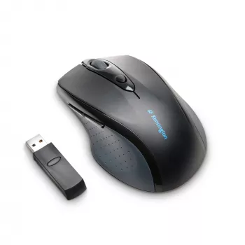Kensington Pro Fit belaidė pilno dydžio pelė, ambidekstrinė, optinė, RF belaidė, 1600 DPI, juoda