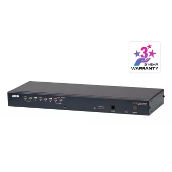 ATEN 8 prievadų CAT5e/6 KVM per IP jungiklis, 1920 x 1200 pikselių, Ethernet LAN, WUXGA, 8,7 W, juodas
