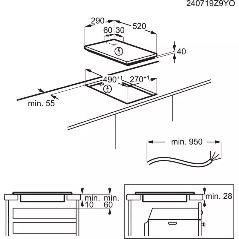 Įmontuojama elektrinė kaitlentė Electrolux Serie 300 LHR3233CK Juoda 29 cm 2 zonos