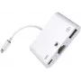 Microconnect LIGHT-HUB2 nešiojamojo kompiuterio dokas / prievadų kartotuvas, šviesiai balta
