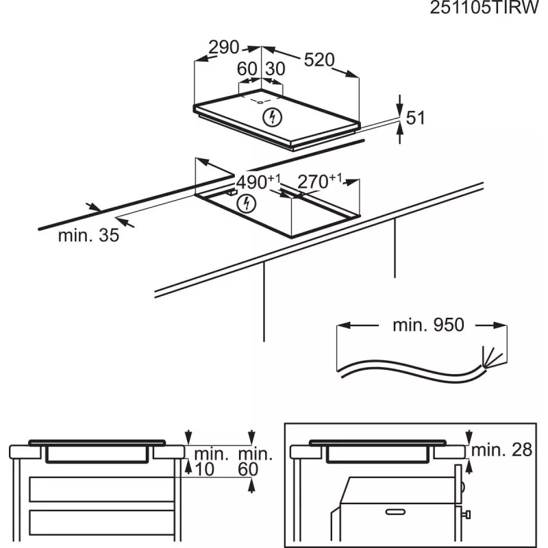 Elektrinė indukcinė kaitlentė Electrolux Serie 300 LIT30231C Juoda Įmontuojama 29 cm 2 zonos