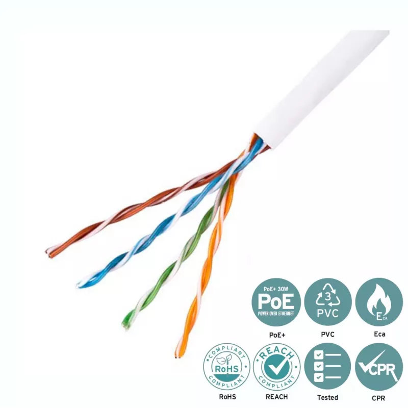 Lanview LVN122004 tinklo kabelis baltas 305 m Cat5e U/UTP
