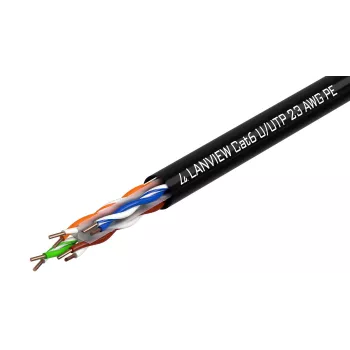 Lanview LVN122151 tinklo kabelis juodas 305 m Cat6 U/UTP 10000 Mbit/s