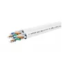 Cat6a U-FTP dvigubas tinklo kabelis 4x2xAWG23 LSZH baltas