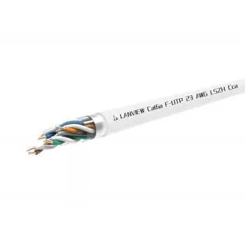 Cat6a F-UTP 4x2xAWG23 LSZH baltas 305m, gaisrinė klasė Cca