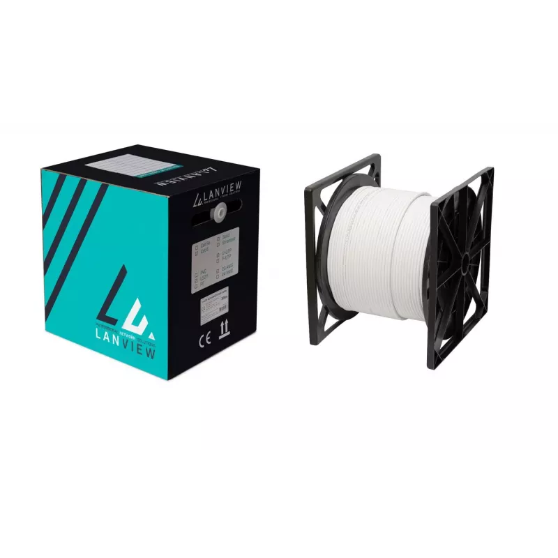 Cat6a F-UTP 4x2xAWG23 LSZH baltas 305m, gaisrinė klasė Cca