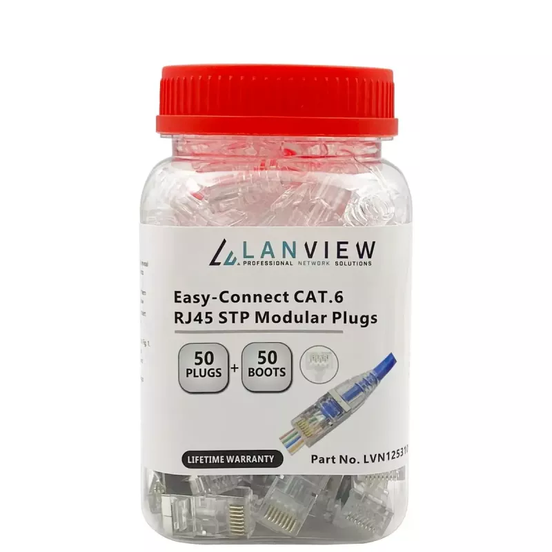Lanview LVN125310 RJ45 kištukas, skaidrus, 50 vnt.
