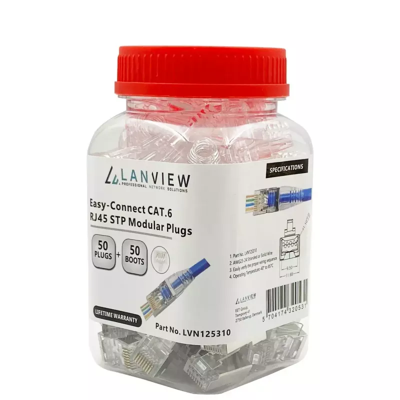 Lanview LVN125310 RJ45 kištukas, skaidrus, 50 vnt.