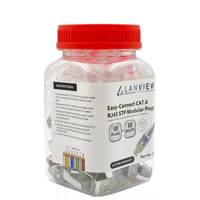 Lanview LVN125310 RJ45 kištukas, skaidrus, 50 vnt.
