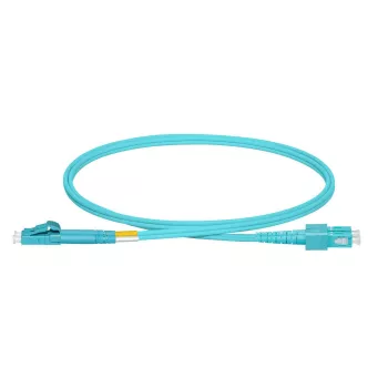 Lanview LVO231303 optinis kabelis 2 m 2x LC 2x SC OM3 daugiamodis, akvamarino spalvos
