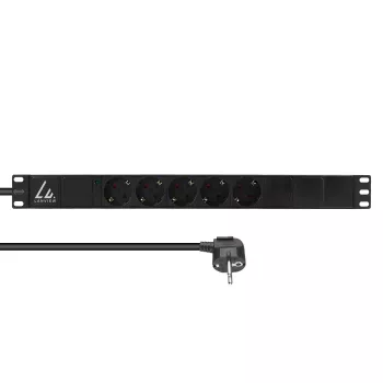 Lanview LVR-3MSCH-LIC-SCH5 1U 10A 5x Schuko maitinimo skirstytuvas 3m