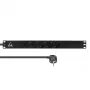 Lanview LVR-3MSCH-LIC-SCH5 1U 10A 5x Schuko maitinimo skirstytuvas 3m