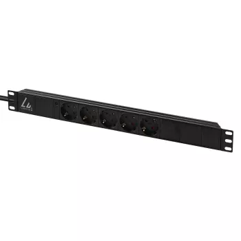 Lanview LVR-3MSCH-LIC-SCH5 1U 10A 5x Schuko maitinimo skirstytuvas 3m