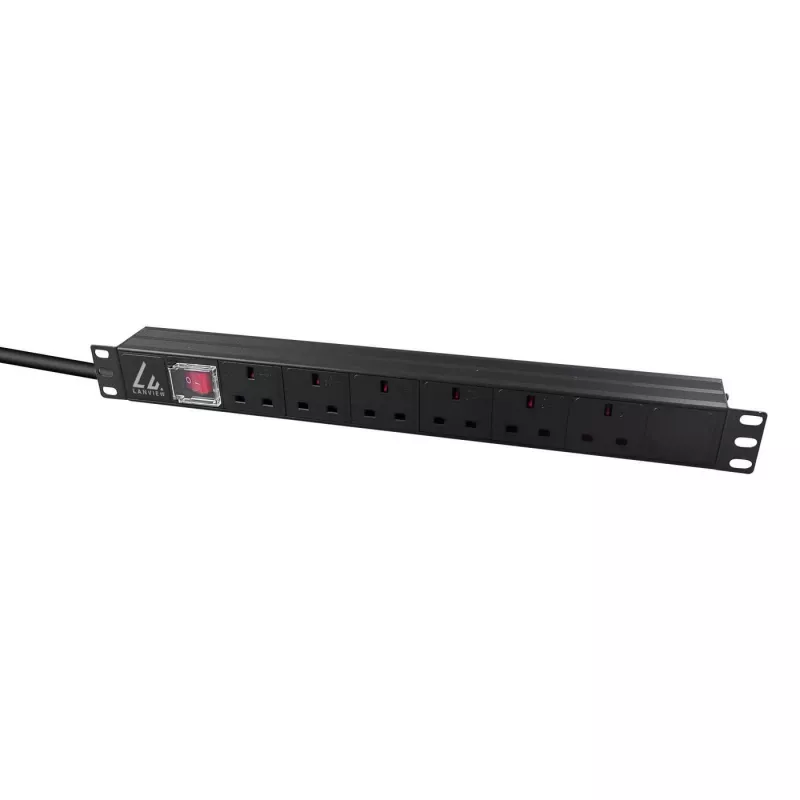 Lanview LVR-3MUK-SW-UK6 maitinimo skirstytuvas (PDU) 6 kištukinių lizdų 1,4U Juodas