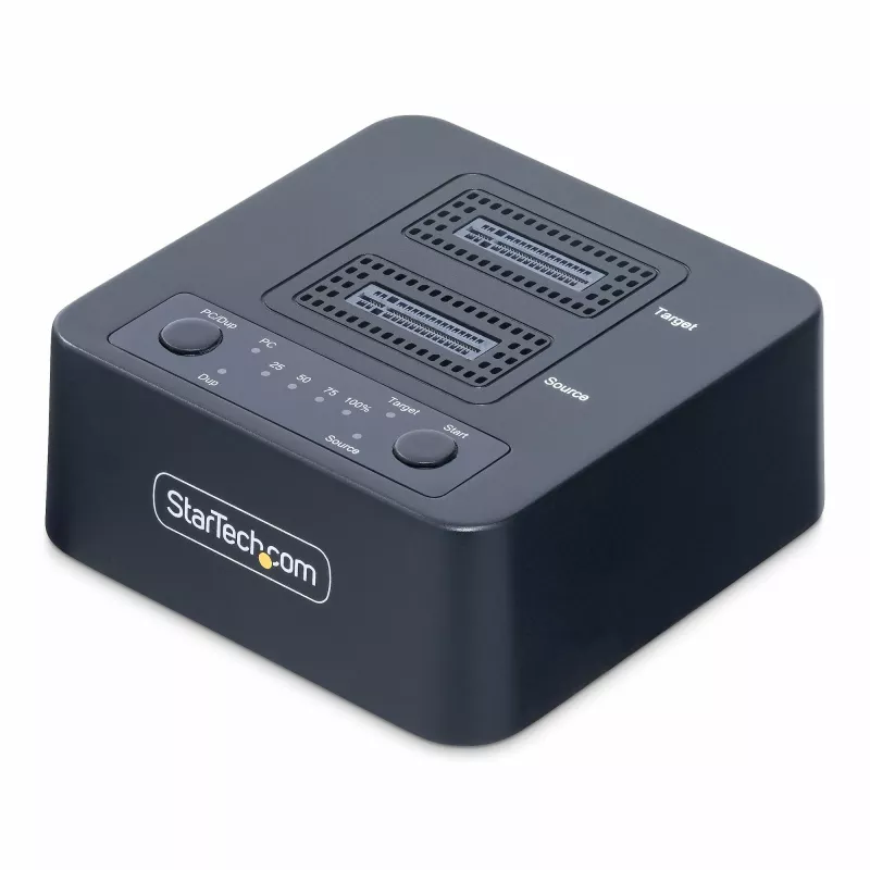 „StarTech.com“ M.2 NVMe diskų kopijavimo įrenginys 1:1, nepriklausomas M.2 SSD klonavimo įrenginys iki 90 GB/min, USB 3.2 20 Gbps M.2 dviejų lizdų dokas, su USB-C / A laidais