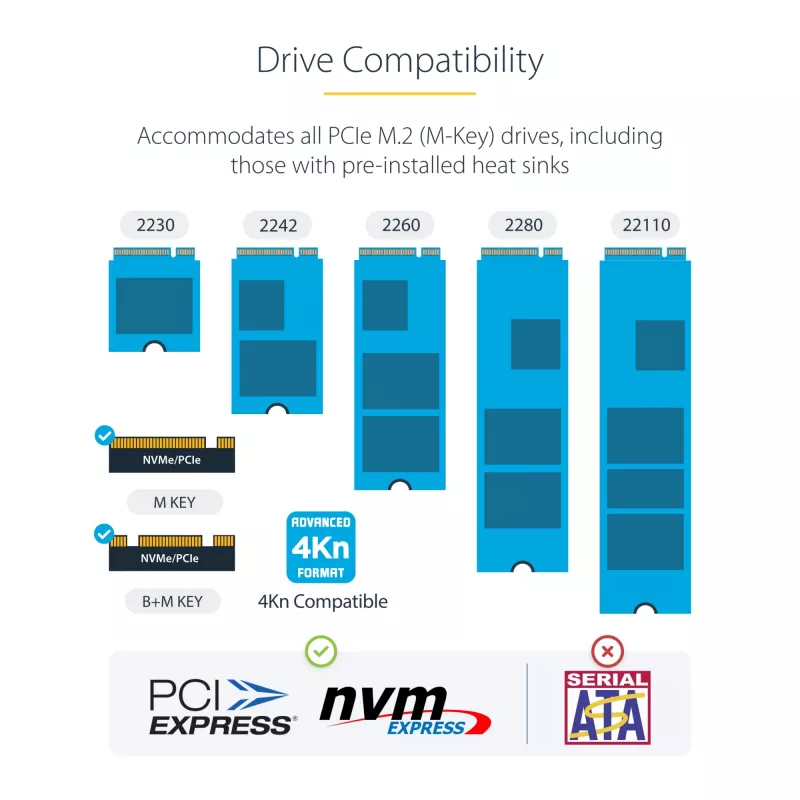 „StarTech.com“ M.2 NVMe diskų kopijavimo įrenginys 1:1, nepriklausomas M.2 SSD klonavimo įrenginys iki 90 GB/min, USB 3.2 20 Gbps M.2 dviejų lizdų dokas, su USB-C / A laidais