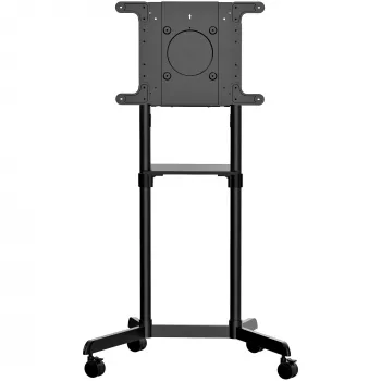 StarTech.com Mobilus televizoriaus stovas ant ratukų 37-70 colių VESA ekranams (70 kg) – TV stovas su lentyna ir saugojimo skyriumi – Sukamas/pakreipiamas ekranas – Universalus TV laikiklis ant ratų