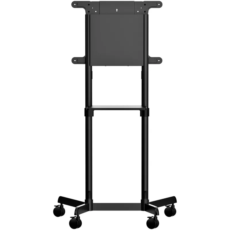 StarTech.com Mobilus televizoriaus stovas ant ratukų 37-70 colių VESA ekranams (70 kg) – TV stovas su lentyna ir saugojimo skyriumi – Sukamas/pakreipiamas ekranas – Universalus TV laikiklis ant ratų