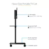 StarTech.com Mobilus televizoriaus stovas ant ratukų 37-70 colių VESA ekranams (70 kg) – TV stovas su lentyna ir saugojimo skyriumi – Sukamas/pakreipiamas ekranas – Universalus TV laikiklis ant ratų