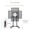 StarTech.com Mobilus televizoriaus stovas ant ratukų 37-70 colių VESA ekranams (70 kg) – TV stovas su lentyna ir saugojimo skyriumi – Sukamas/pakreipiamas ekranas – Universalus TV laikiklis ant ratų