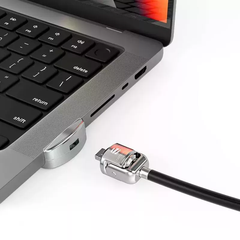 Compulocks Ledge Lock adapteris MacBook Pro 14 col. M1 M2 M3 su raktiniu kabelio spynu, sidabrinis