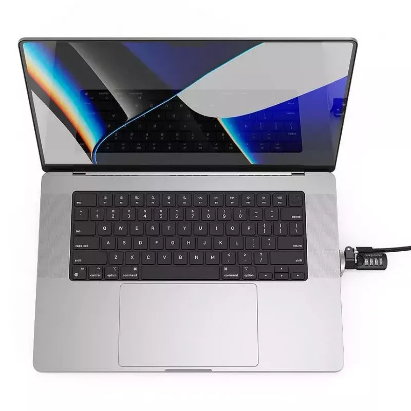 Compulocks Ledge Lock adapteris MacBook Pro 16 colių M1 M2 M3 su kombinuotu kabelio užraktu sidabrinis