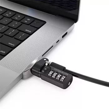 Compulocks Ledge Lock adapteris MacBook Pro 16 colių M1 M2 M3 su kombinuotu kabelio užraktu sidabrinis