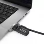 Compulocks Ledge Lock adapteris MacBook Pro 16 colių M1 M2 M3 su kombinuotu kabelio užraktu sidabrinis