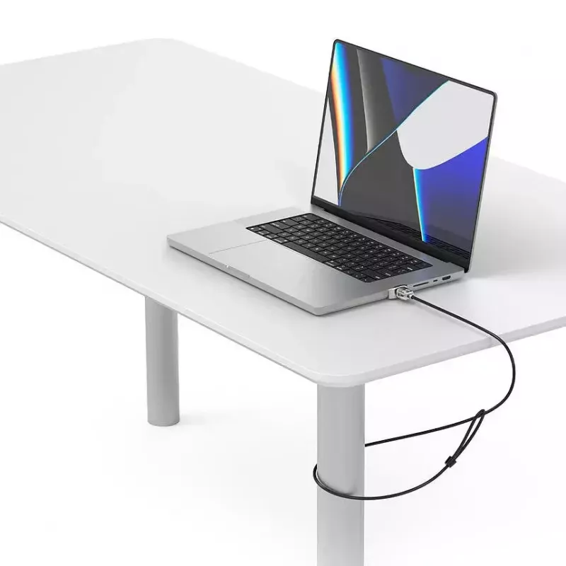 Compulocks Ledge Lock Adapter, skirtas MacBook Pro 16 colių M1 M2 M3, raktinis kabelio užraktas, sidabrinis