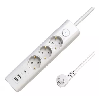 MicroConnect 3 krypčių USB Schuko ilgintuvas 1.5 m baltas 3 AC lizdai 230 V