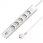 Microconnect 5-ių angų USB Schuko ilgintuvas su jungikliu 1,5 m, baltas